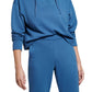 Bass Outdoor Batona French Terry Moletom com zíper e meio zíper feminino, azul, tamanho grande