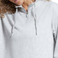 Bass Outdoor Batona French Terry Moletom com zíper e meio zíper feminino cinza tamanho GG