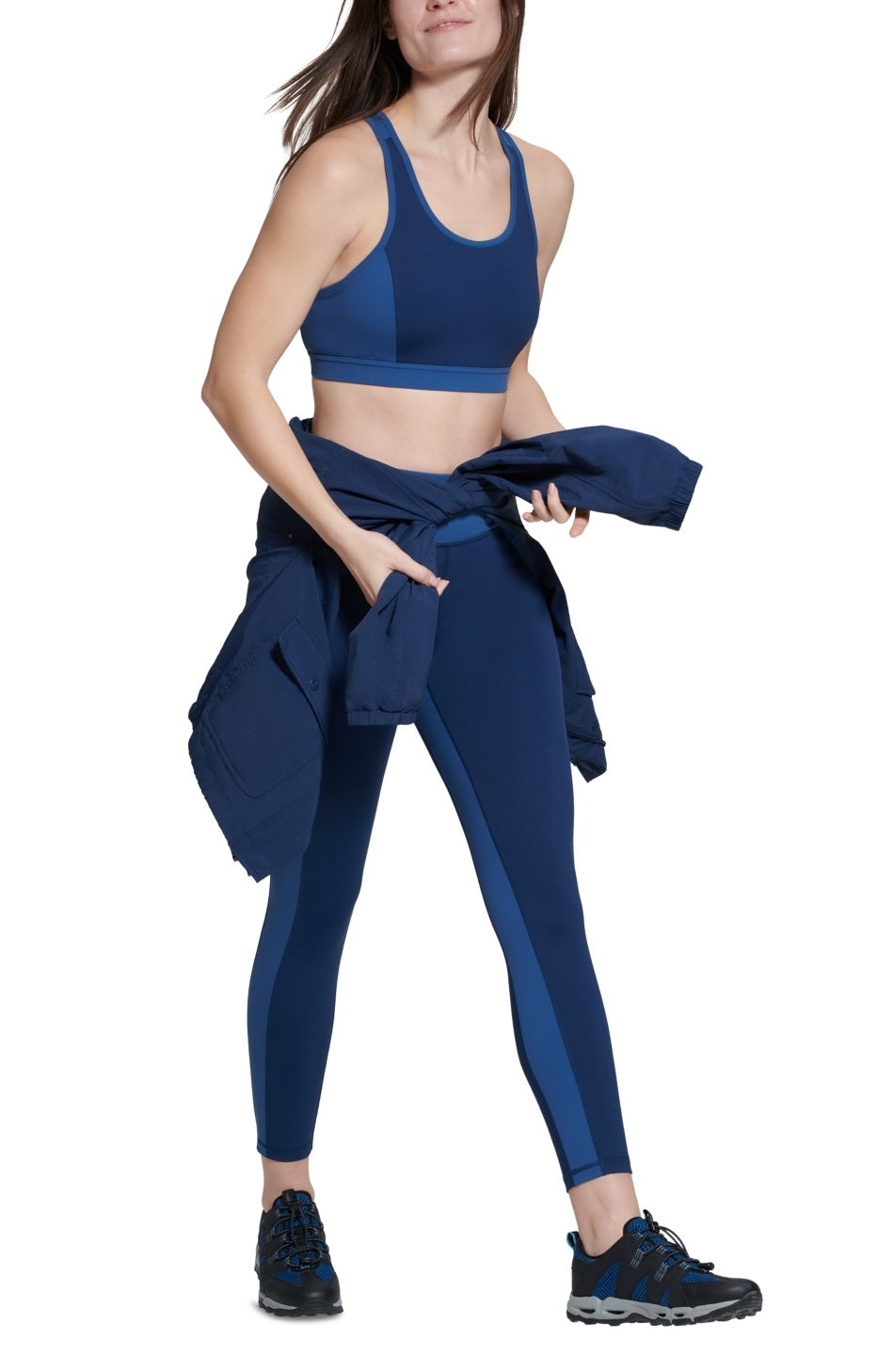Sutiã esportivo feminino Bass Outdoor Benton Po com bolso traseiro, azul, tamanho pequeno