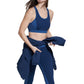 Sutiã esportivo feminino Bass Outdoor Benton Po com bolso traseiro, azul, tamanho pequeno