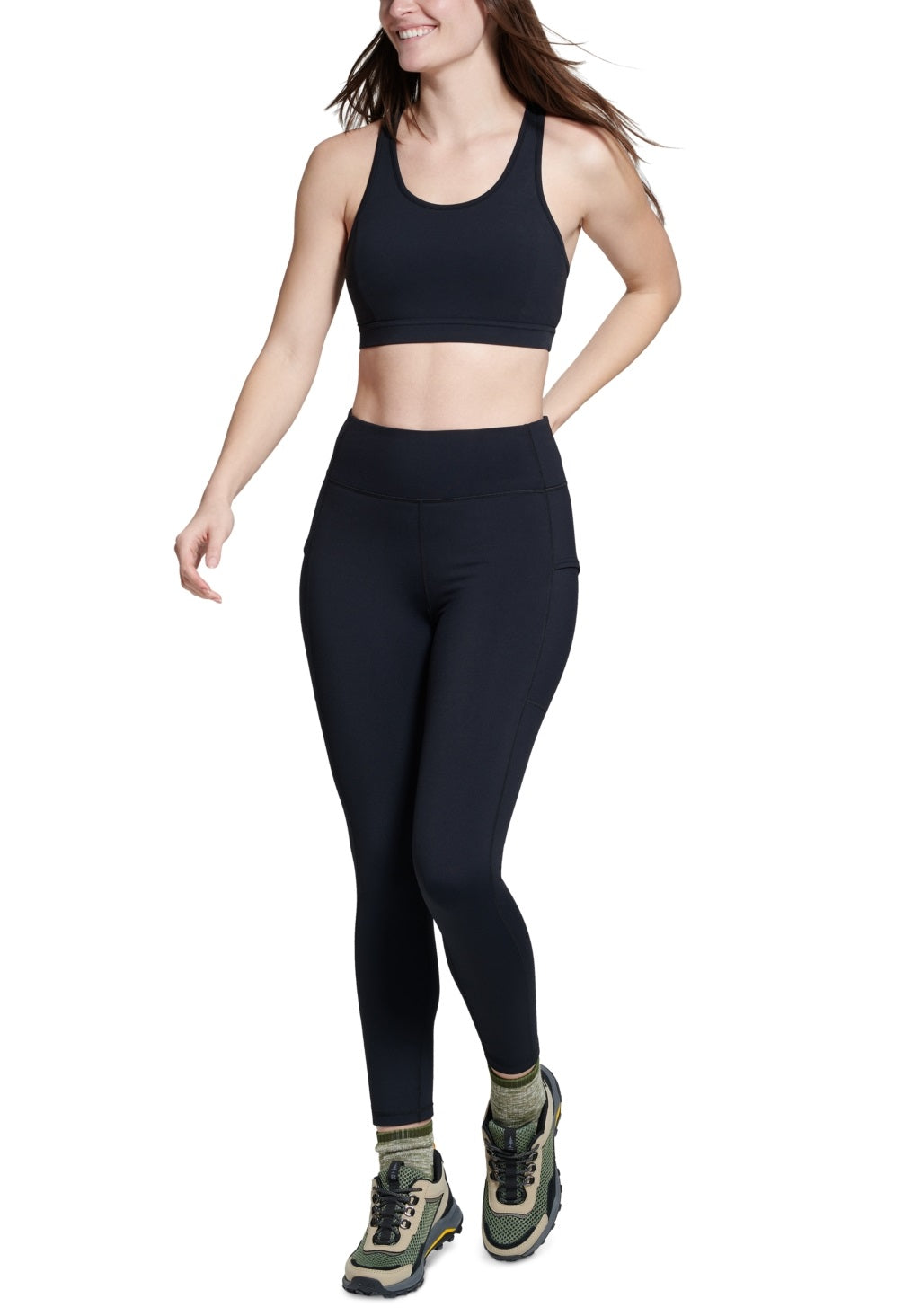 Leggings Bass Outdoor Catamount para mulheres, pretas, tamanho grande