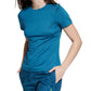 Camiseta básica feminina Bass Outdoor Cross Performance, azul, tamanho médio