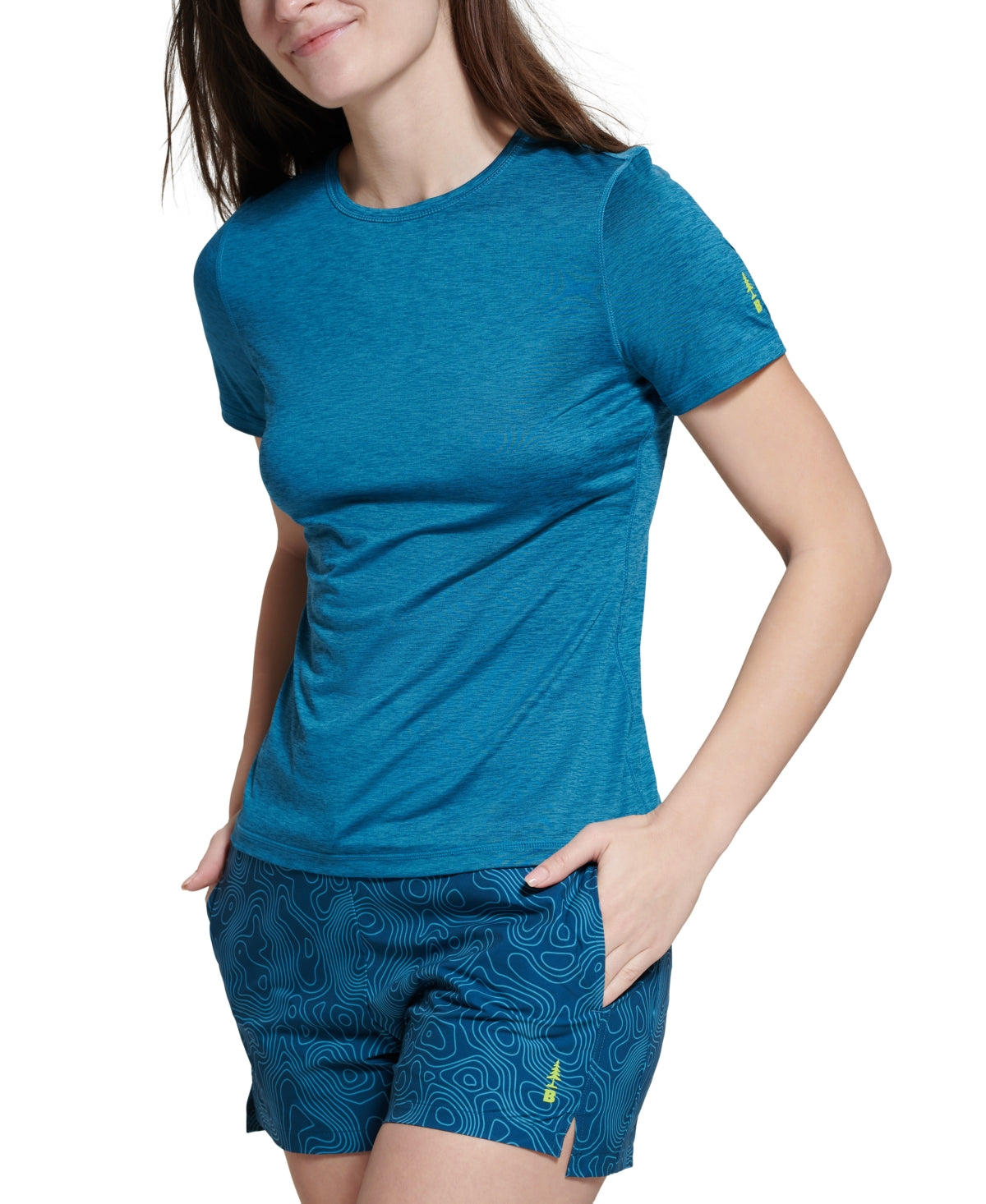 Camiseta básica feminina Bass Outdoor Cross Performance, azul, tamanho X-S