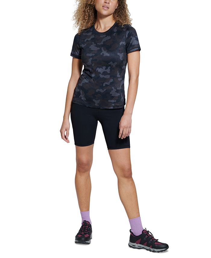 Camiseta básica feminina Bass Outdoor Camo Cross Performance preta tamanho XS