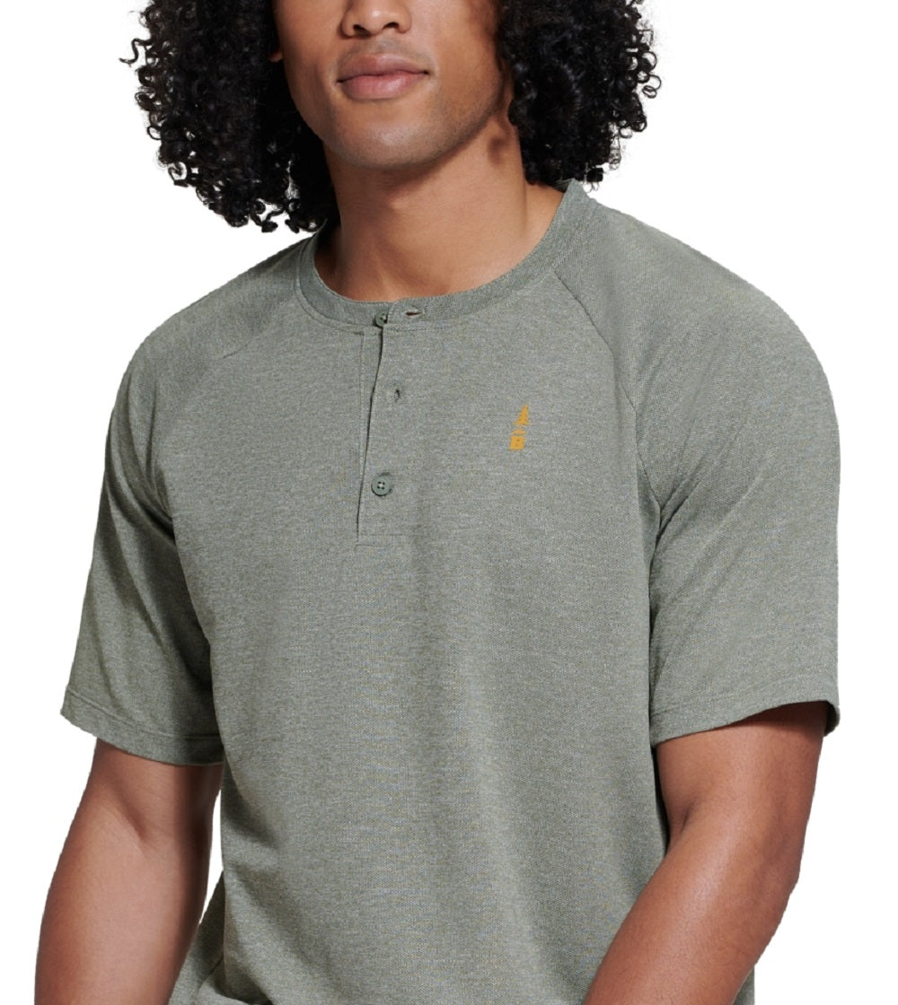 Camisa masculina Bass Outdoor Hilltop Henley verde tamanho pequeno