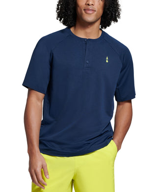 Camisa masculina Bass Outdoor Hilltop Henley azul tamanho médio