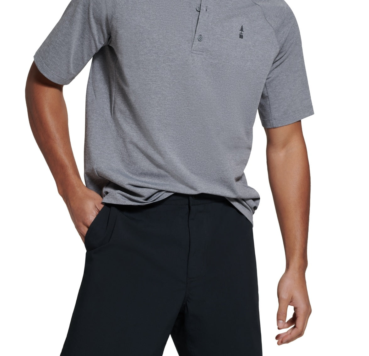 Camisa masculina Bass Outdoor Hilltop Henley cinza tamanho XX-G