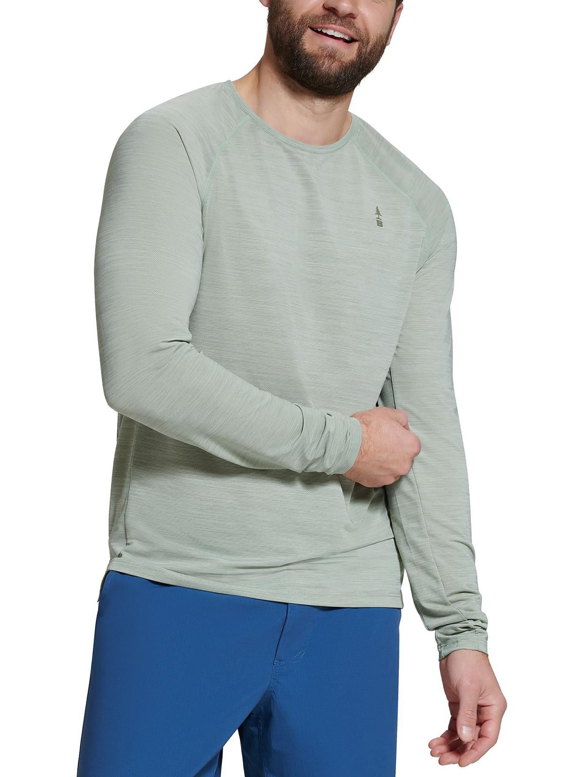 Camisas de manga comprida Bass Outdoor Fitness masculinas, verdes