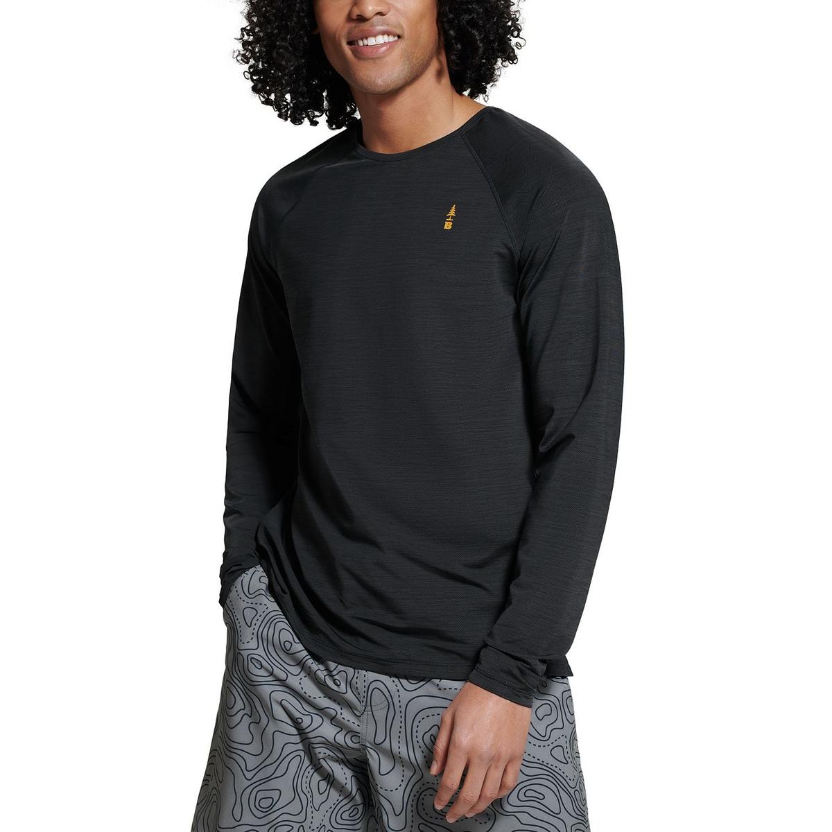 Camiseta masculina de manga comprida Bass Outdoor Path, preta