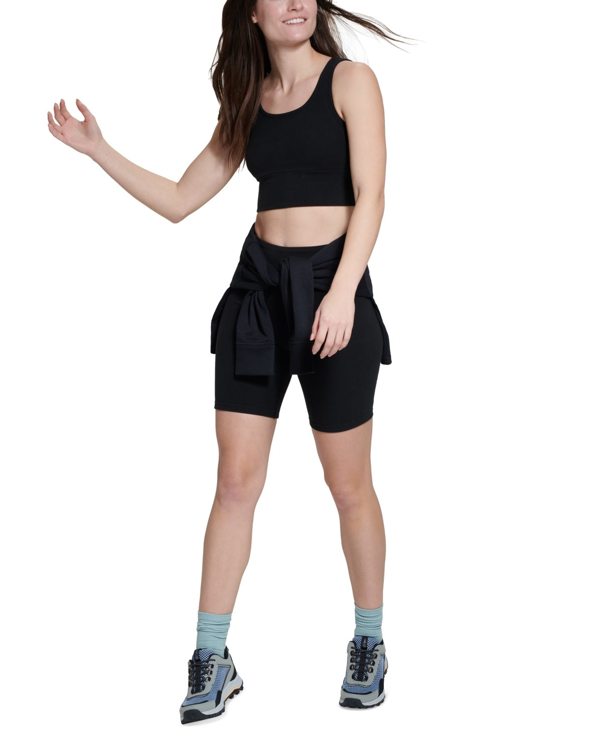 Sutiã esportivo canelado Bass Outdoor Greenway feminino, preto, tamanho extragrande
