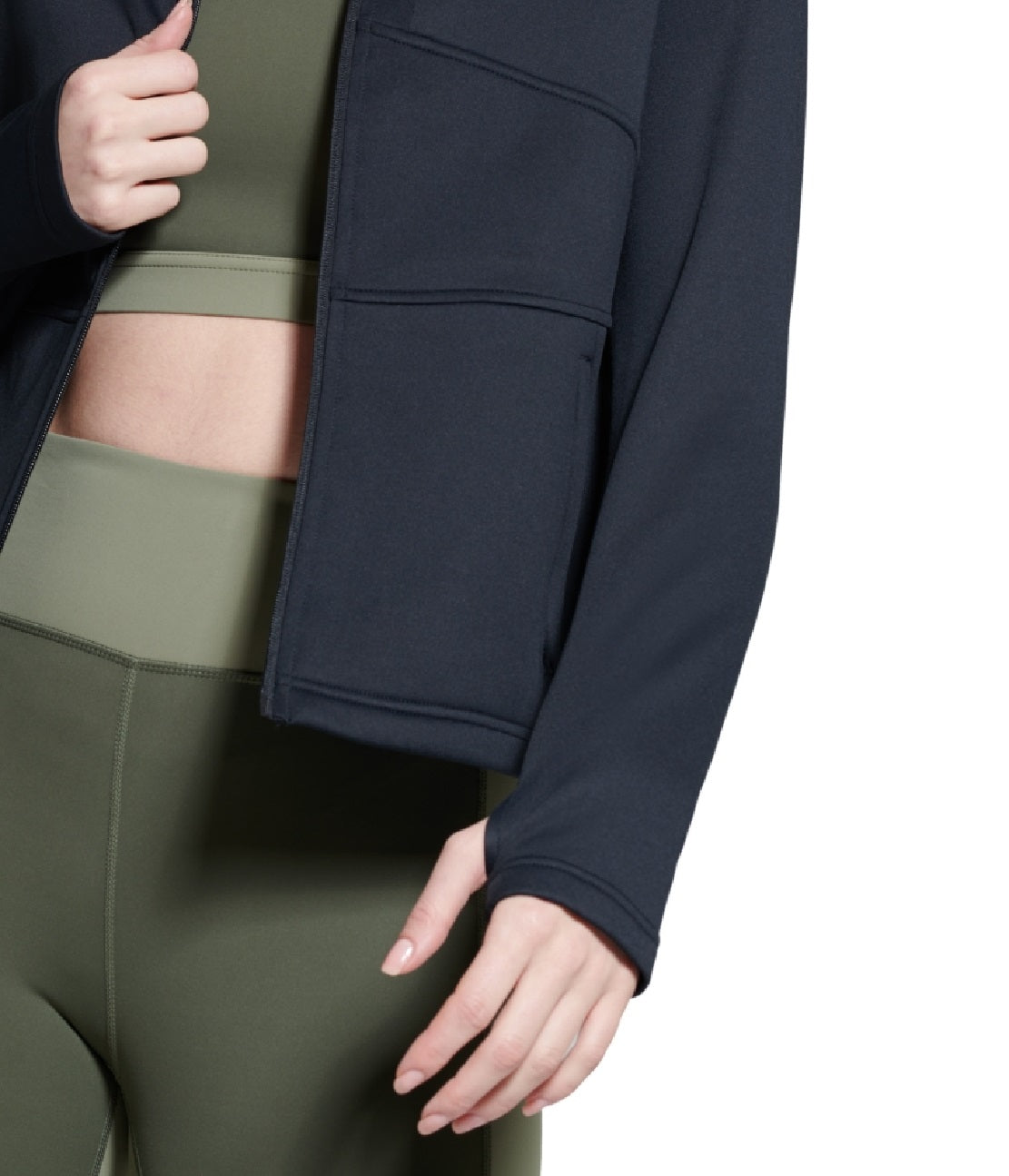 Jaqueta de lã leve com zíper completo para mulheres Bass Outdoor, preta, tamanho pequeno