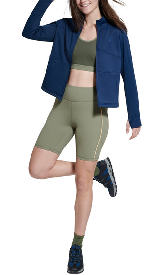 Jaqueta de lã leve com zíper completo Bass Outdoor feminina, azul, tamanho extragrande