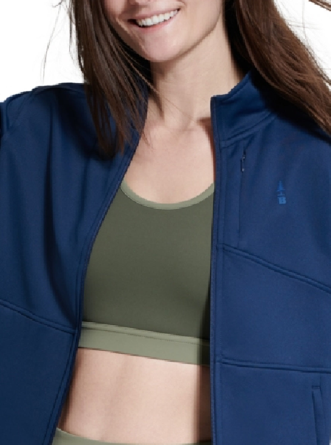 Jaqueta de lã leve com zíper completo Bass Outdoor feminina, azul, tamanho extragrande