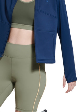 Jaqueta de lã leve com zíper completo Bass Outdoor feminina, azul, tamanho extragrande