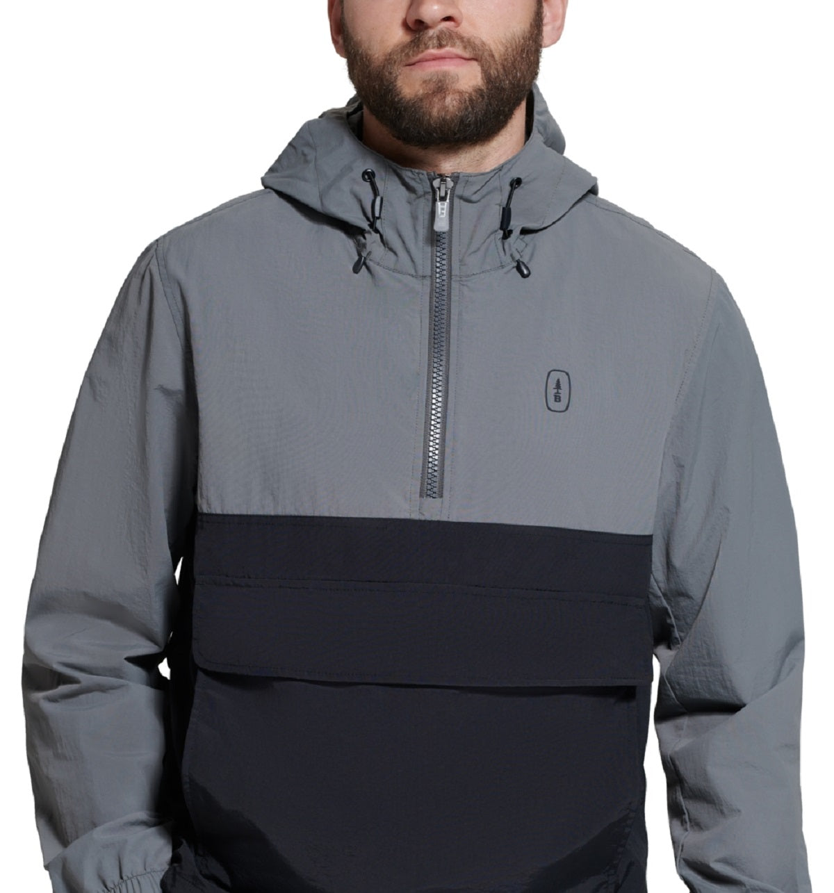 Jaqueta anoraque dobrável masculina Bass Outdoor preta