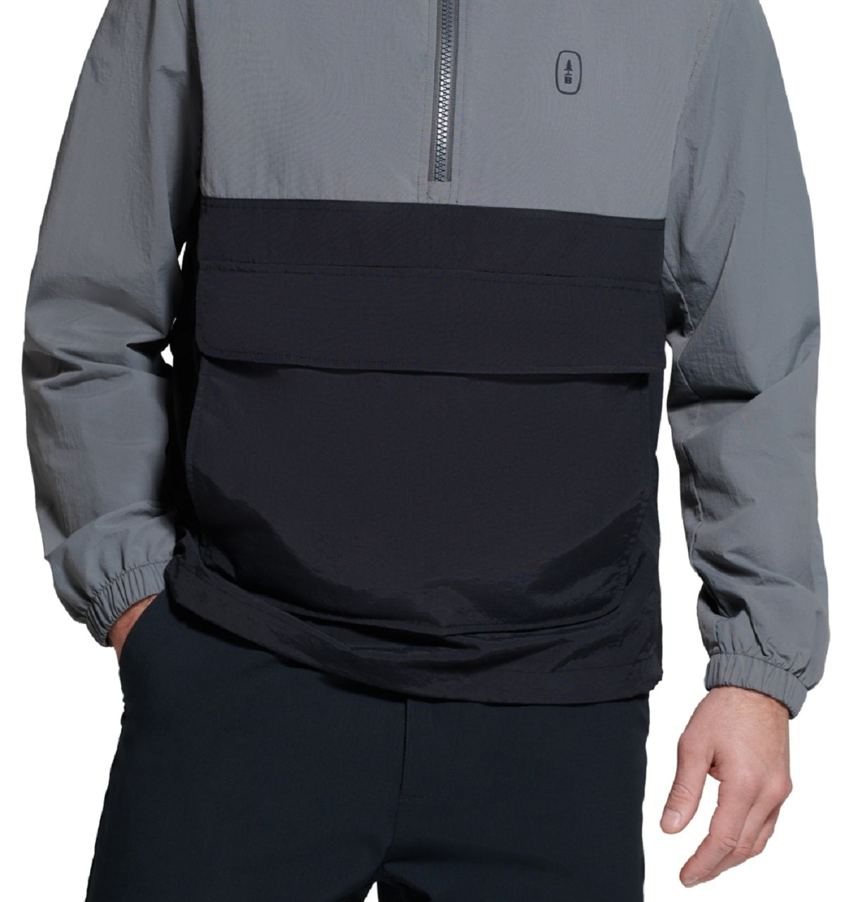 Jaqueta anoraque dobrável masculina Bass Outdoor preta