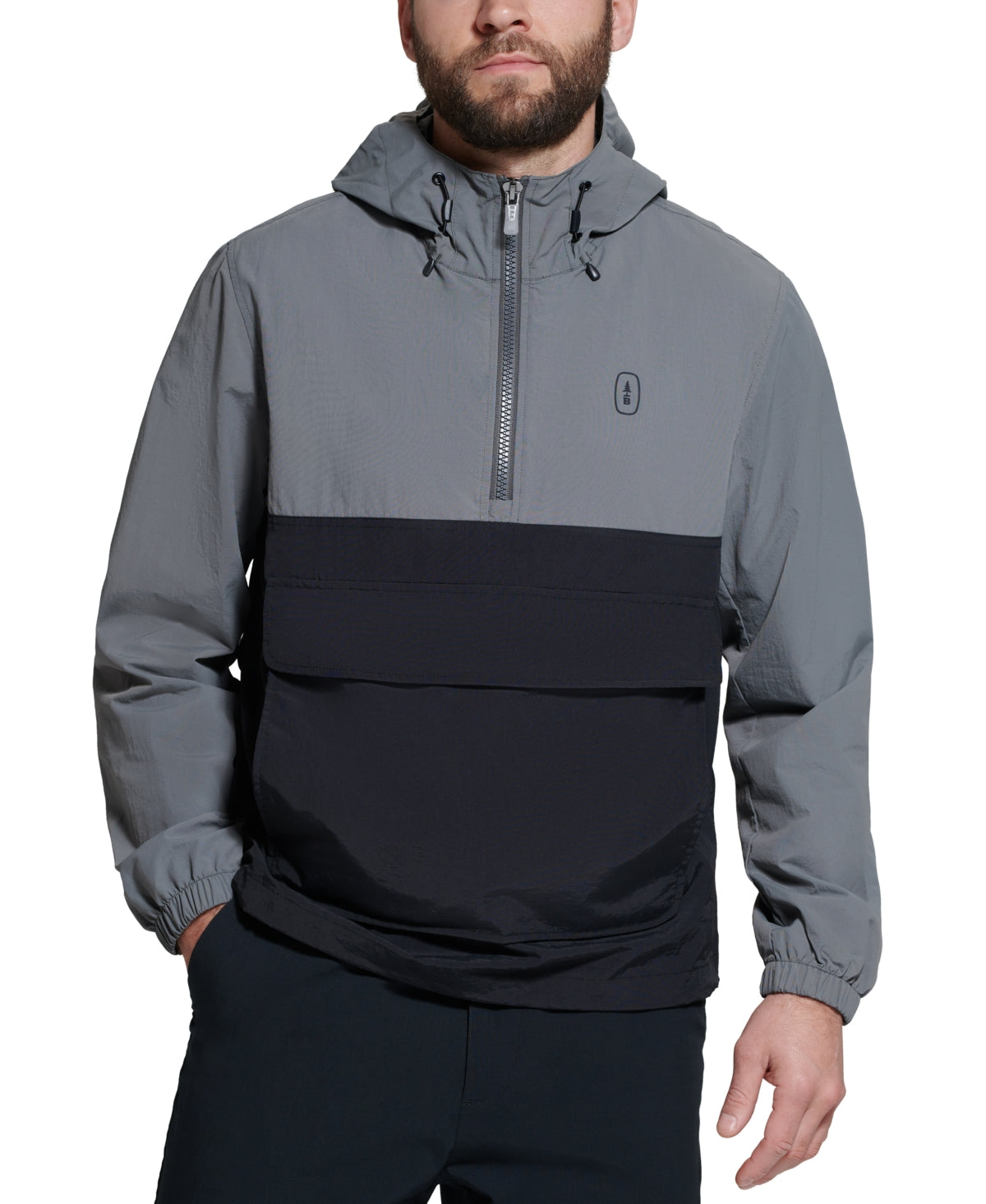 Jaqueta anoraque dobrável masculina Bass Outdoor preta