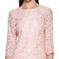 Vestido curto de renda Kensie feminino, rosa, tamanho 4