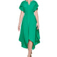 Vestido midi Kensie feminino com bainha de lenço, verde, tamanho 16