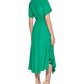 Vestido midi Kensie feminino com bainha de lenço, verde, tamanho 12