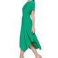 Vestido midi Kensie feminino com bainha de lenço, verde, tamanho 12