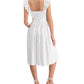 Vestido midi feminino Kensie com mangas curtas bordadas, tamanho 8, branco