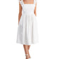 Vestido midi feminino Kensie com mangas curtas bordadas, tamanho 8, branco