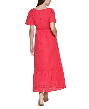 Vestido longo Kensie feminino com ilhós rosa tamanho 4