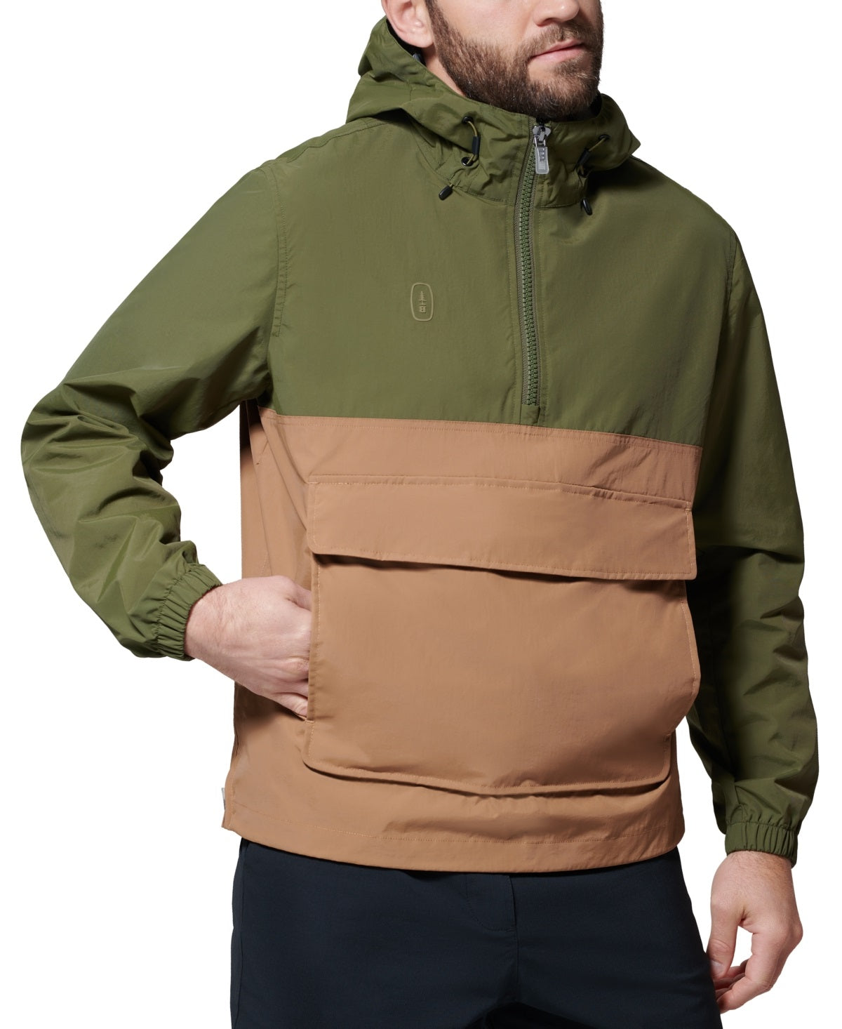 Jaqueta anoraque dobrável masculina Bass Outdoor, verde, tamanho médio