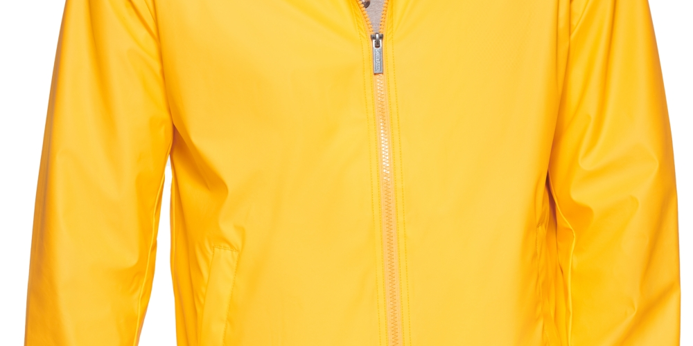 Jaqueta de chuva leve com capuz e borracha masculina Club Room, amarela, tamanho extragrande