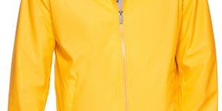 Jaqueta de chuva leve com capuz e borracha masculina Club Room, amarela, tamanho extragrande