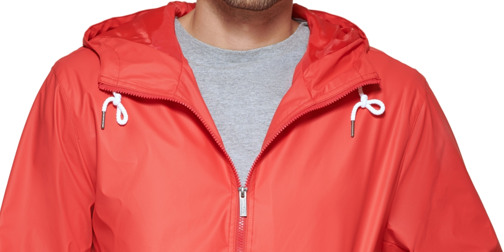 Jaqueta de chuva leve com capuz e borracha masculina Club Room, vermelha, tamanho extragrande