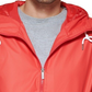 Jaqueta de chuva leve com capuz e borracha masculina Club Room, vermelha, tamanho médio
