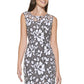 Vestido midi Kensie Feminino Illusion Floral Estampado Bainha Lenço Preto Tamanho 8