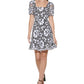 Vestido evasê floral de renda Kensie feminino, preto, tamanho 8