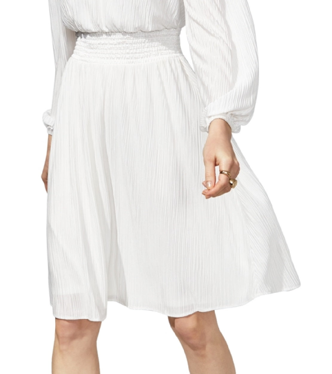 Vestido feminino Kensie com decote em V, branco, tamanho 6