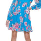 Vestido feminino Kensie com estampa floral azul, tamanho 12