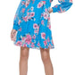 Vestido feminino Kensie com estampa floral azul, tamanho 4