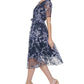 Vestido midi Kensie feminino com bordado falso, azul, tamanho 6