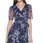 Vestido midi Kensie feminino com bordado falso, azul, tamanho 6