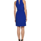 Vestido envelope falso com decote metálico feminino Kensie, azul, tamanho 8
