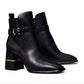 Tory Burch Bota Feminina com Fivela Multi Logo Preta Tamanho 8,5