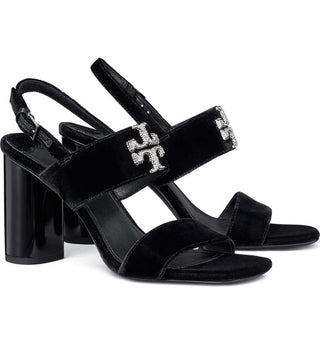 Tory Burch Eleanor Pavé Sandália Slingback Feminina Preta Tamanho 9,5