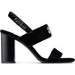 Tory Burch Eleanor Pavé Sandália Slingback Feminina Preta Tamanho 9,5