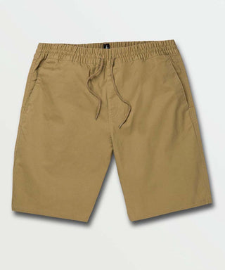 Calções de caminhada masculinos VOLCOM Cleaver com cós elástico cáqui escuro, tamanho G