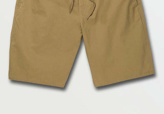 Calções de caminhada masculinos VOLCOM Cleaver com cós elástico cáqui escuro, tamanho G