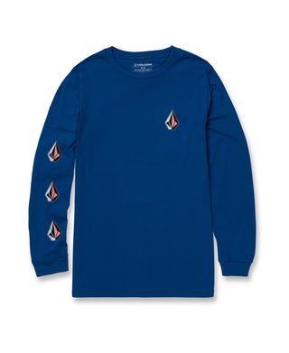 Camiseta Volcom Iconic Stone Manga Longa Masculina Azul Tamanho P