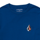 Camiseta masculina Volcom Iconic Stone manga comprida azul tamanho médio