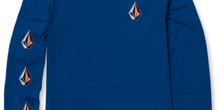 Camiseta Volcom Iconic Stone Manga Longa Masculina Azul Tamanho Grande
