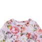 Blusa floral de manga comprida com babados e pantalonas com babados Posh Peanut Pari em roxo claro/pastel, tamanho 18-24M